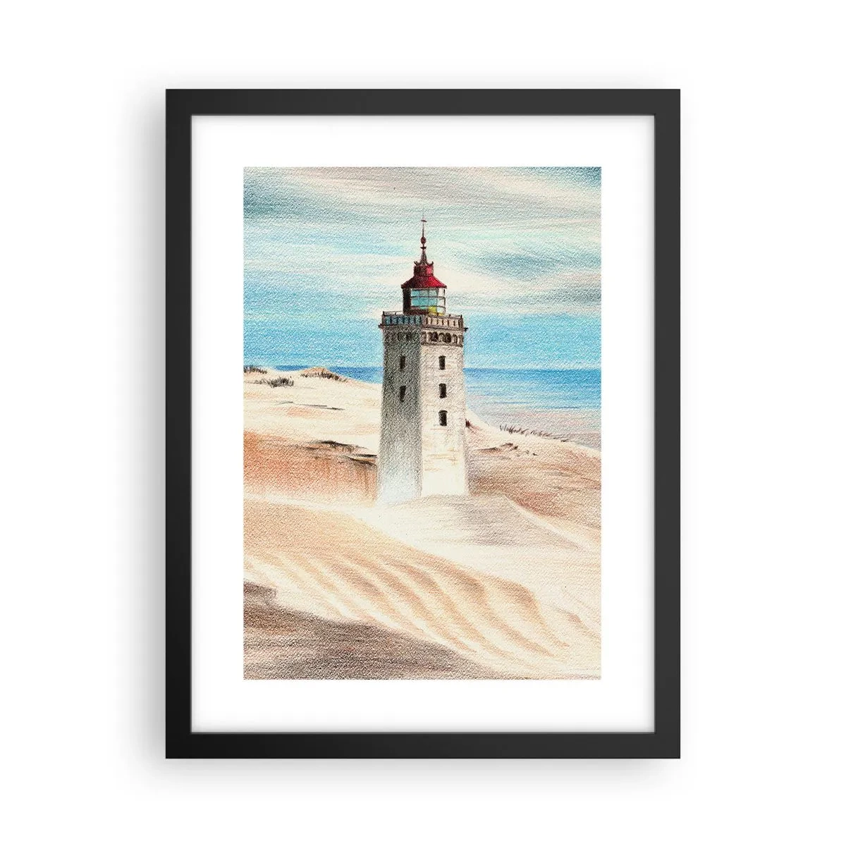 Poster in een zwarte lijst - Altijd staren naar de zee - 30x40 cm