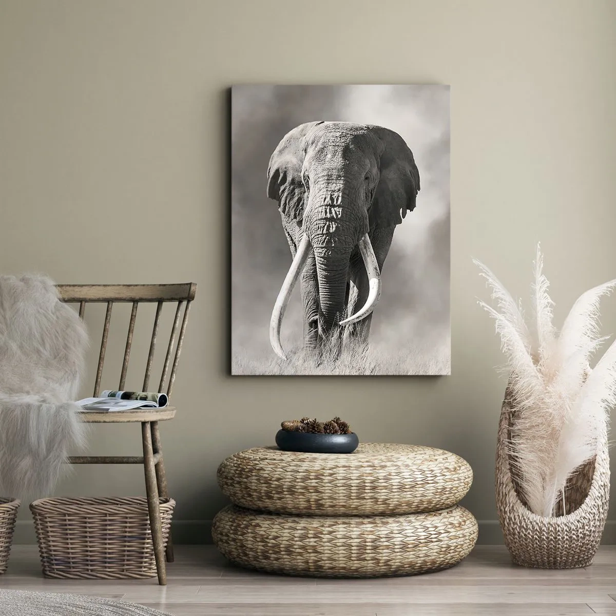 Schilderen op canvas - Afrikaanse patriarch - 55x100 cm
