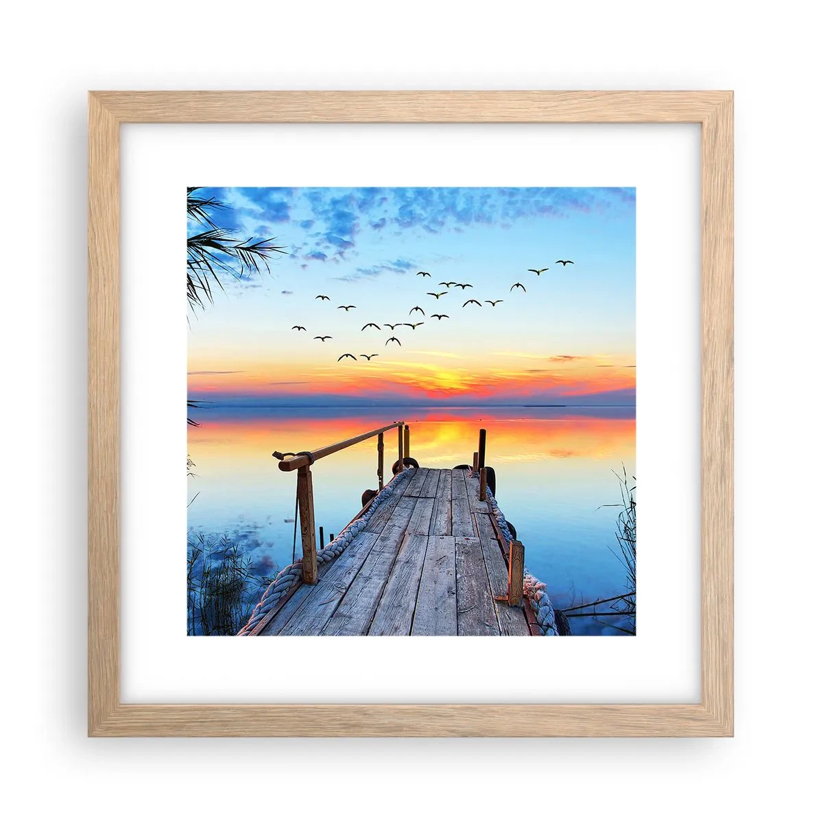 Een poster in een licht eiken lijst - Het is tijd om terug te gaan... - 30x30 cm