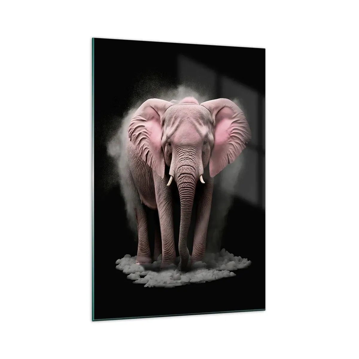 Schilderen op glas - Denk niet aan een roze olifant! - 70x100 cm