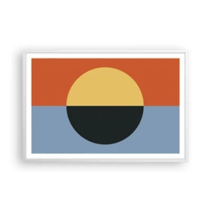 Poster in een witte lijst - Een compositie van warmte en koelte - 91x61 cm