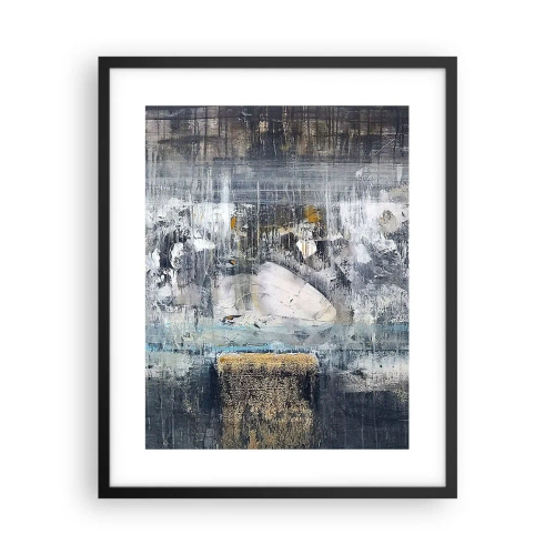 Poster in een zwarte lijst - Als op ijs, als zo moeizaam - 40x50 cm