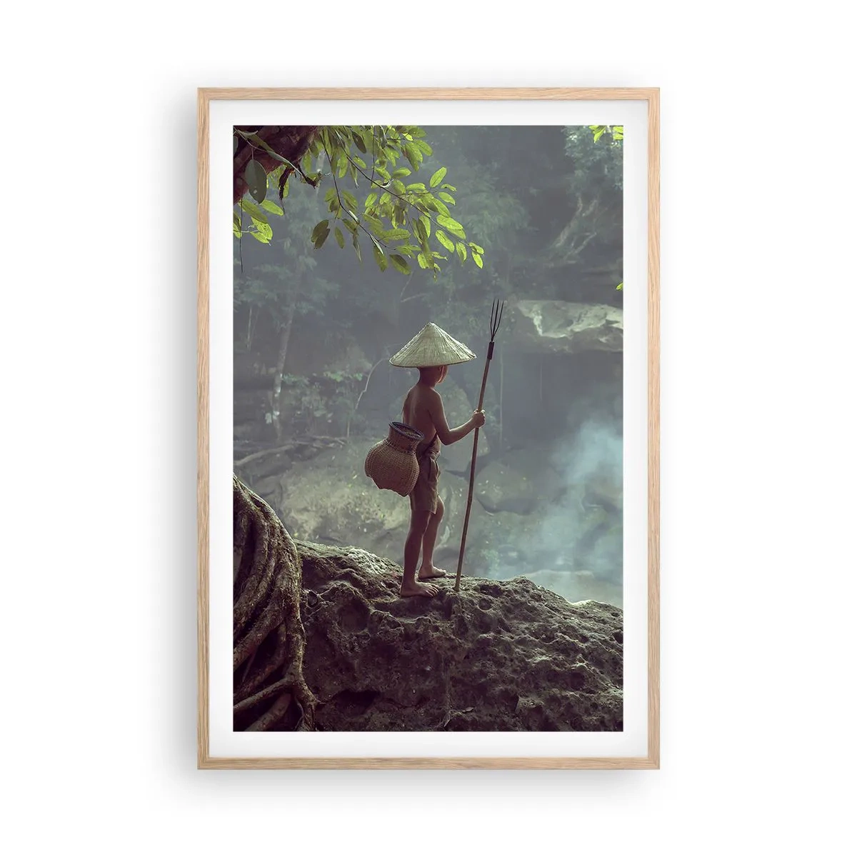 Een poster in een licht eiken lijst - Bevriend met de natuur - 61x91 cm