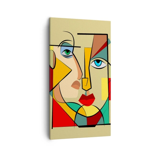 Schilderen op canvas - Bij elkaar passend paar - 45x80 cm