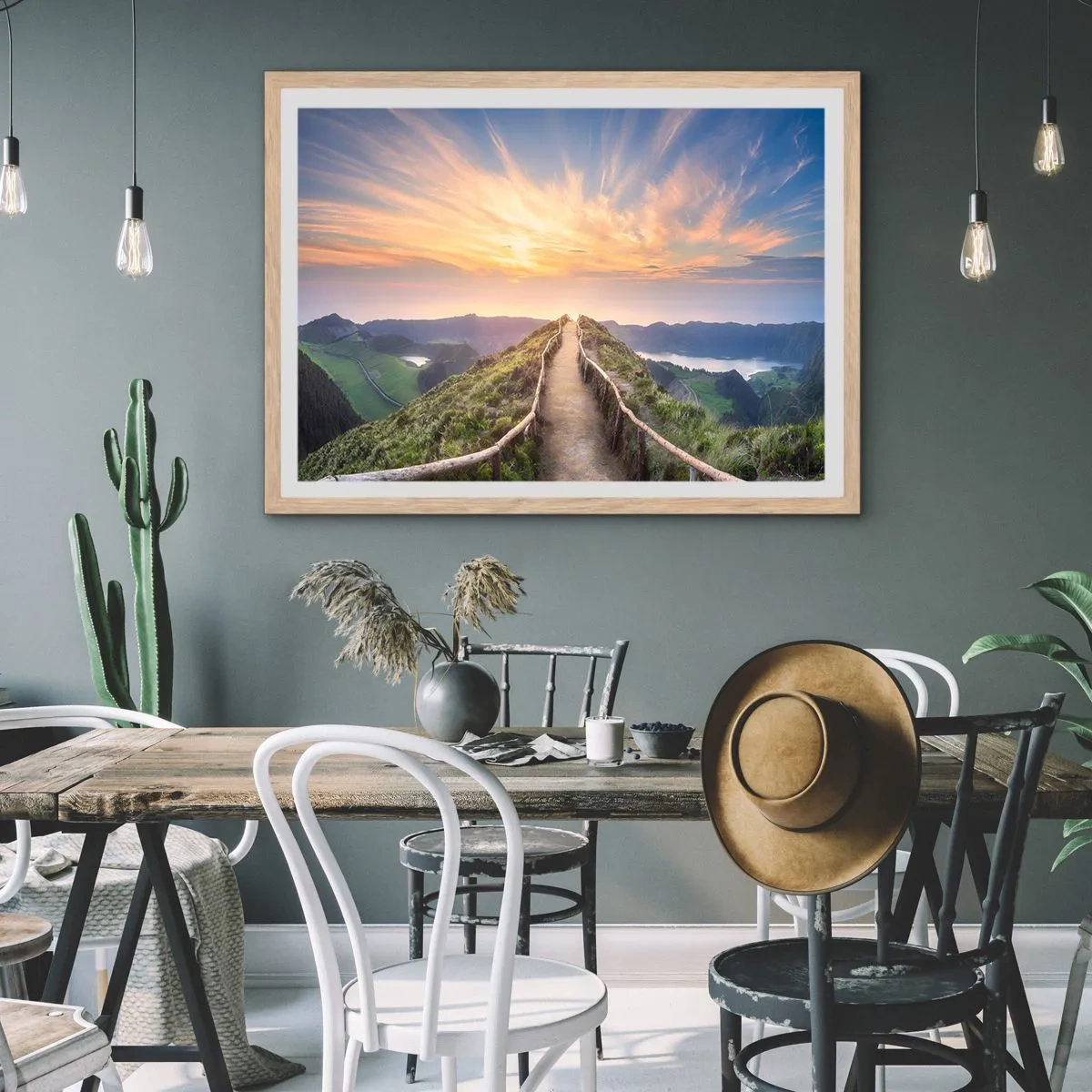 Een poster in een licht eiken lijst - Dicht bij de hemel - 50x40 cm