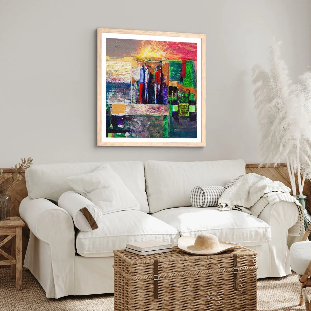 Een poster in een licht eiken lijst - Relaties en emoties - 40x40 cm