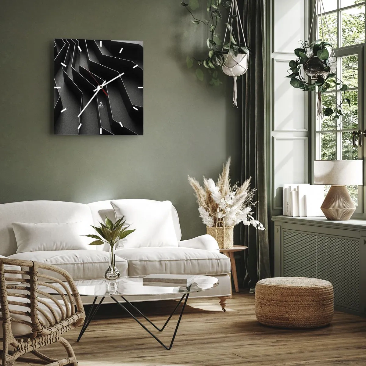 Wandklok - Klok - Ruimtelijke orde - 30x30 cm