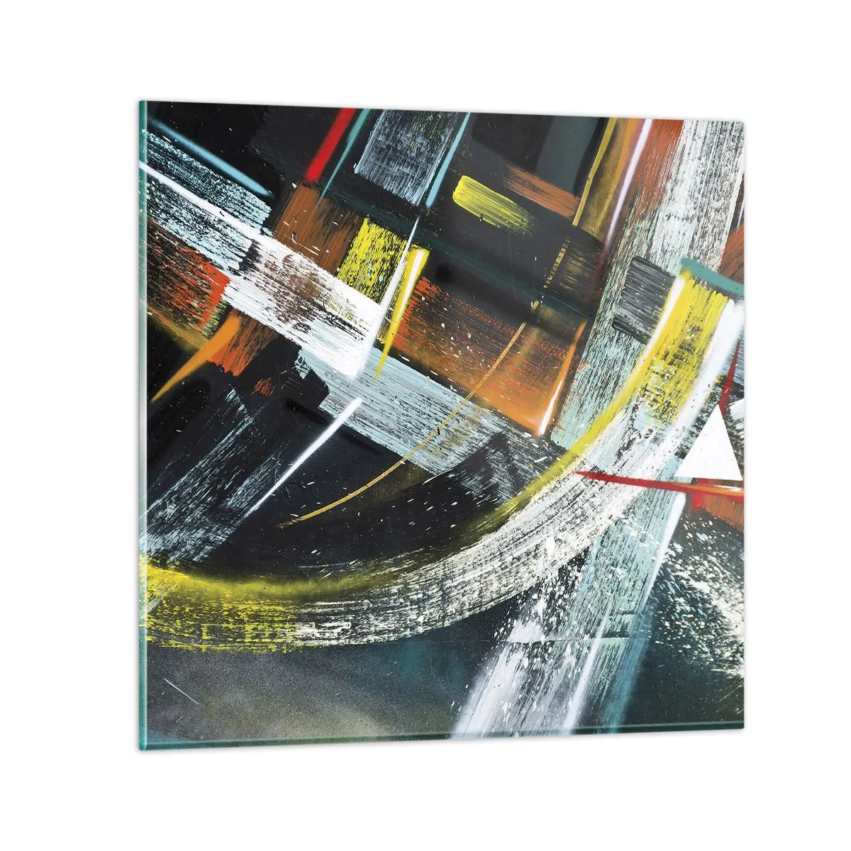 Schilderen op glas - De energie van beweging - 60x60 cm