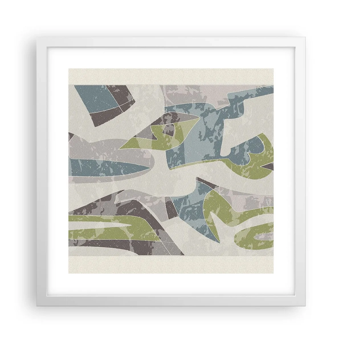 Poster in een witte lijst - Compositie achter het glas - 40x40 cm