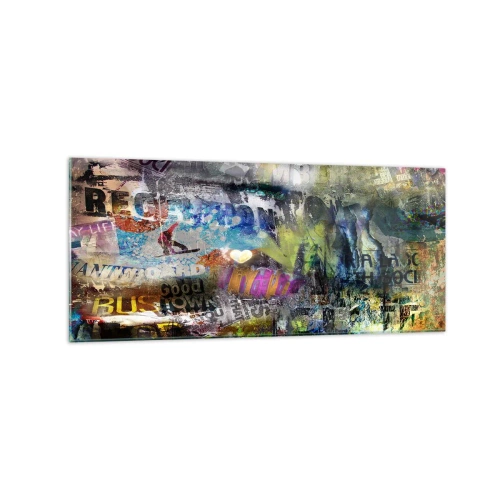 Schilderen op glas - Collage van herinneringen - 120x50 cm