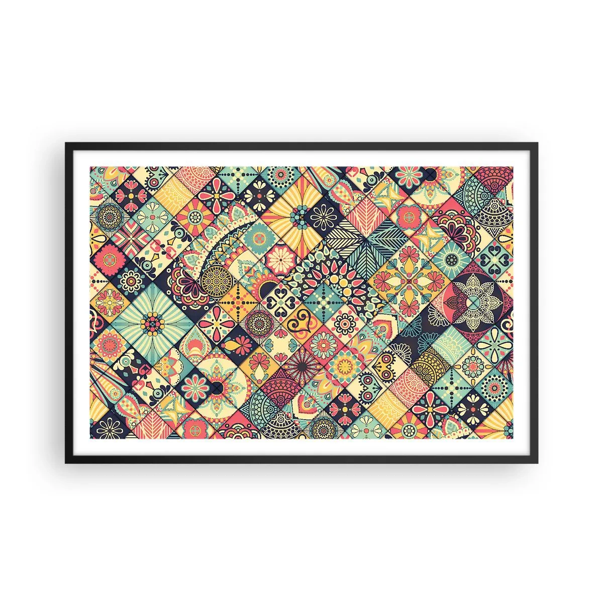 Poster in een zwarte lijst - Marokkaanse sfeer - 91x61 cm