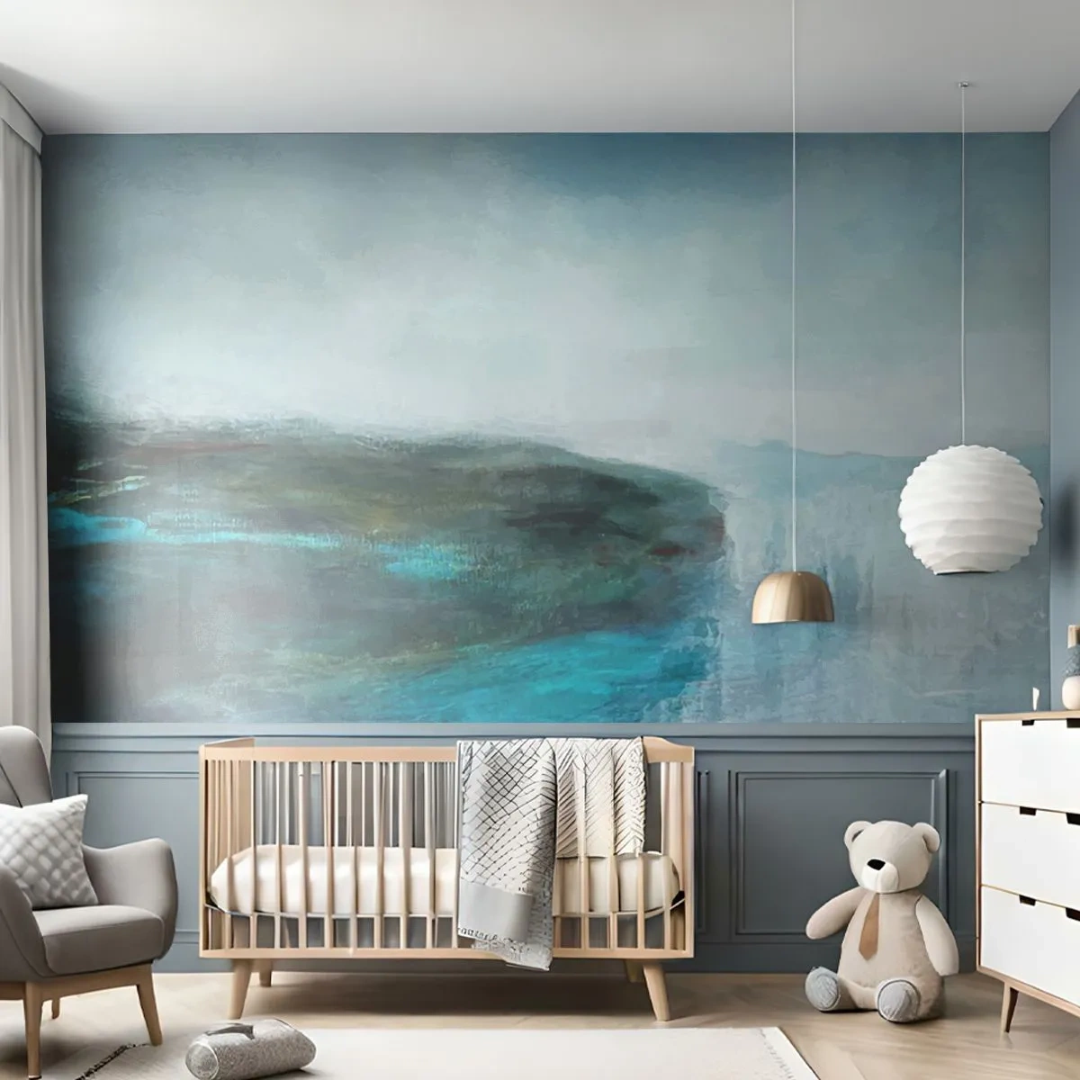 Fotobehang Premium Canvas - Nautische abstractie - Abstractie, Modern, Zee - 450x315 cm