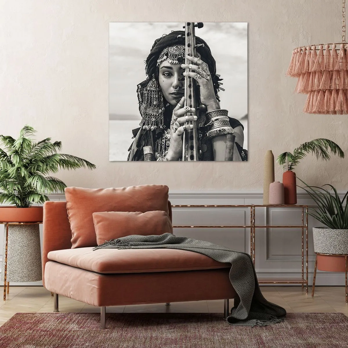 Schilderen op canvas - De muziek van het Oosten zelf - 40x40 cm