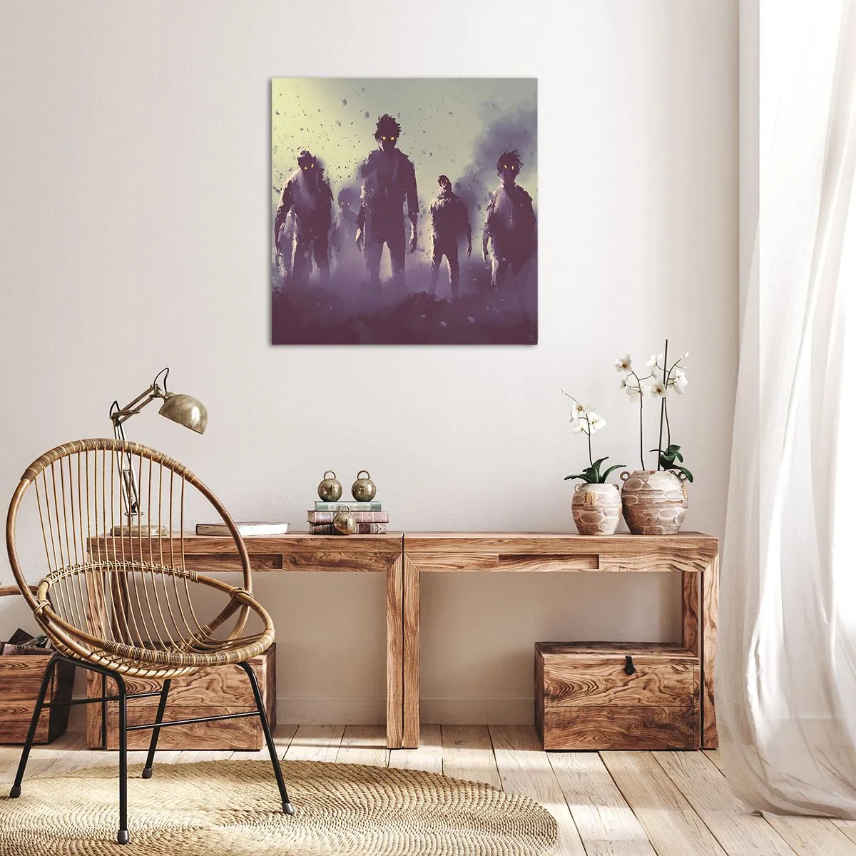 Schilderen op canvas - Wees voorzichtig! Ze komen er aan - 60x60 cm