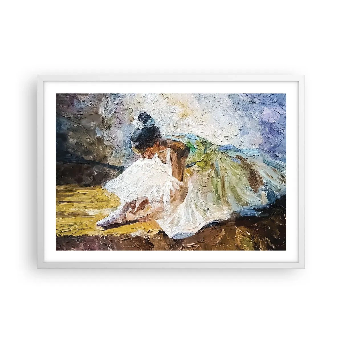 Poster in een witte lijst - Naar een schilderij van Degas - 70x50 cm