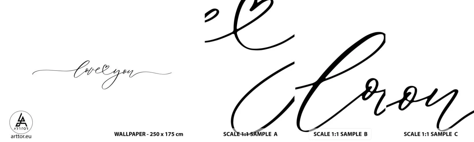 Fotobehang Monster Zelfklevend Deluxe Sticker - Zwart op wit - Typografie, Bevestiging, Maxim - 100x30 cm