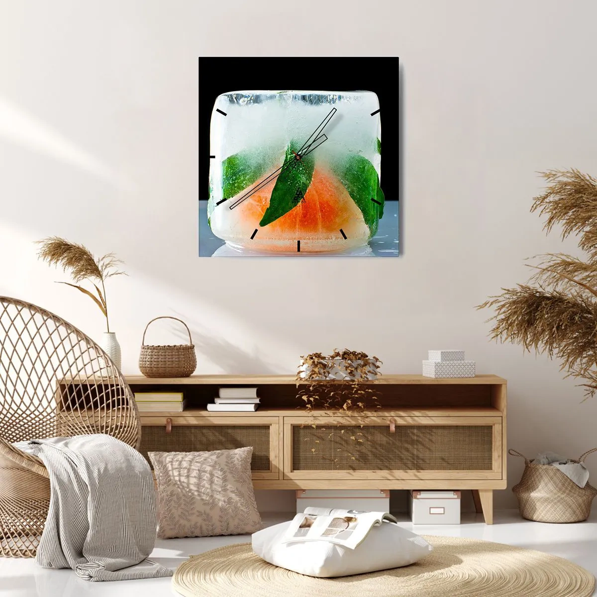 Wandklok - Klok - Fris en koel - 40x40 cm