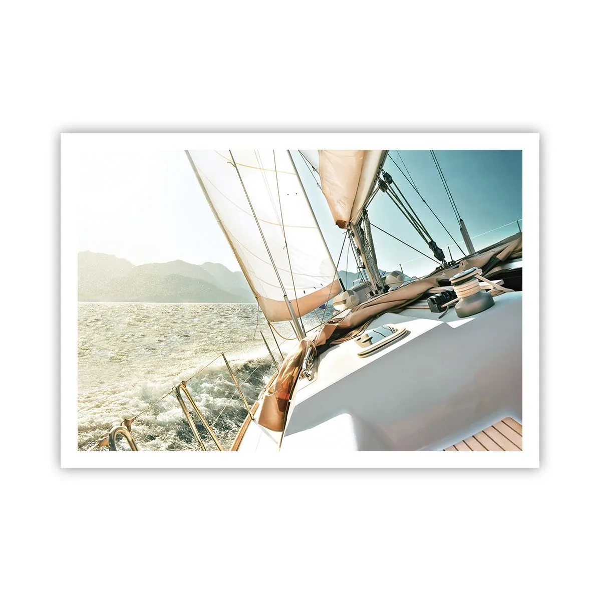 Poster - Onder vol zeil - 100x70 cm