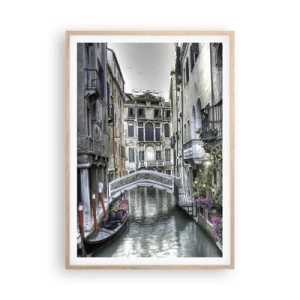 Een poster in een licht eiken lijst - Eeuwenlang in stille reflectie - 70x100 cm