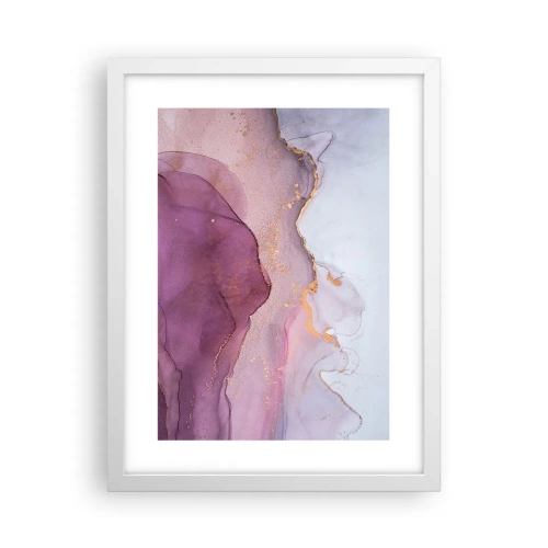 Poster in een witte lijst - Lila en paarse golven - 30x40 cm