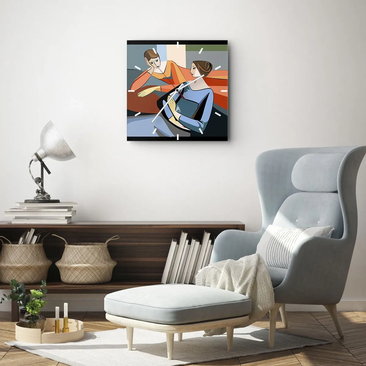 Wandklok - Klok - Een moment van vertrouwen - 30x30 cm