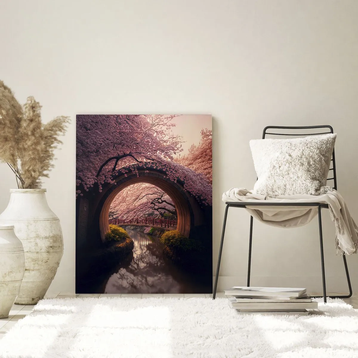 Schilderen op glas - Japanse lente - 80x120 cm