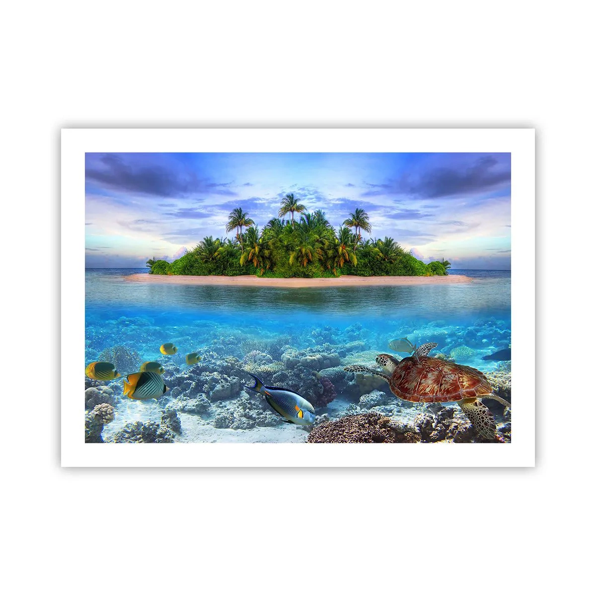 Poster - Hemels eiland nodigt je uit - 70x50 cm