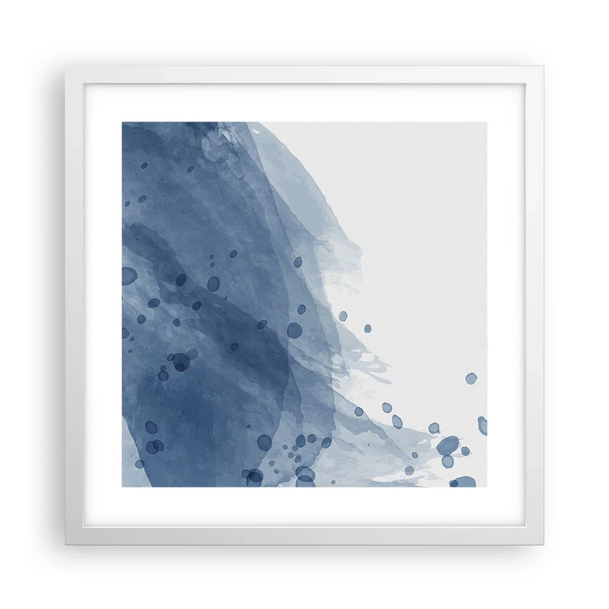 Poster in een witte lijst - Blauwe tule - 40x40 cm