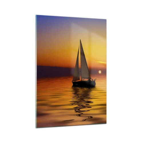 Schilderen op glas - Hoe stil is het hier in de schemering... - 50x70 cm