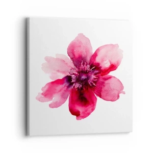 Schilderen op canvas - Een karmijnrode geurende kus - 30x30 cm