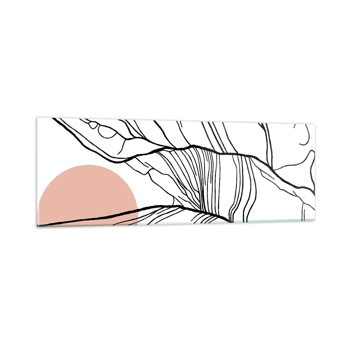 Schilderen op glas - In een web van twijgen - 90x30 cm