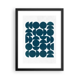 Poster in een zwarte lijst - Cirkels en halfcirkels - 30x40 cm