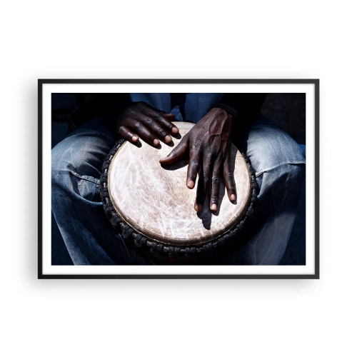 Poster in een zwarte lijst - Leef in je eigen ritme - 100x70 cm