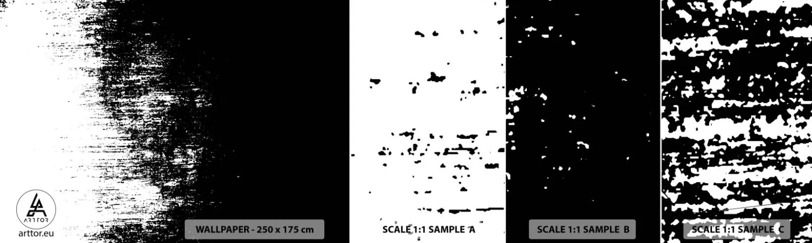 Fotobehang Monster Zelfklevend Deluxe Sticker - En de winnaar is ... - Abstractie, Deel, Zwart en wit - 100x30 cm