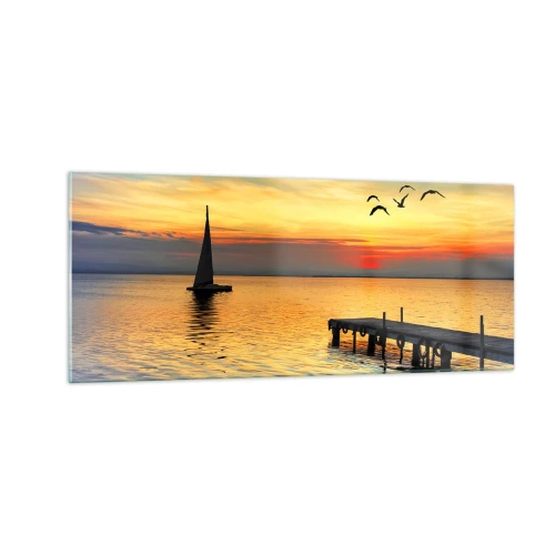 Schilderen op glas - De avonden keren terug - 100x40 cm