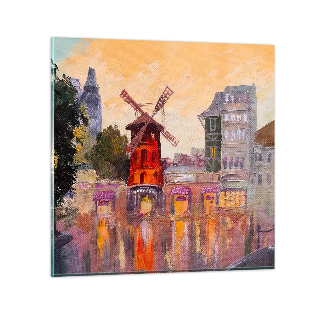 Schilderen op glas - Parijse iconen – Moulin Rouge - 70x70 cm