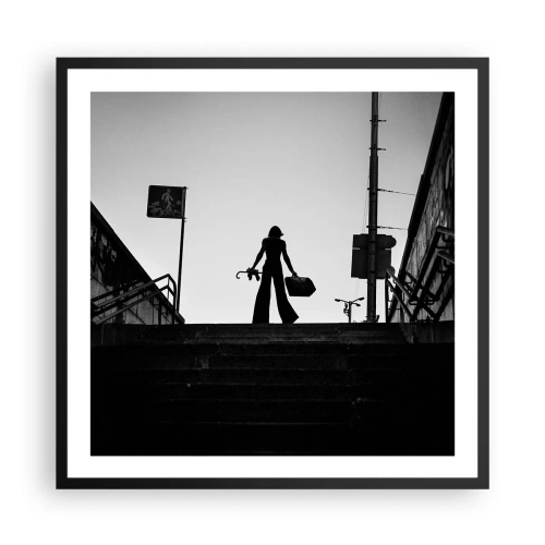 Poster in een zwarte lijst - Stedelijk dwalen - 60x60 cm