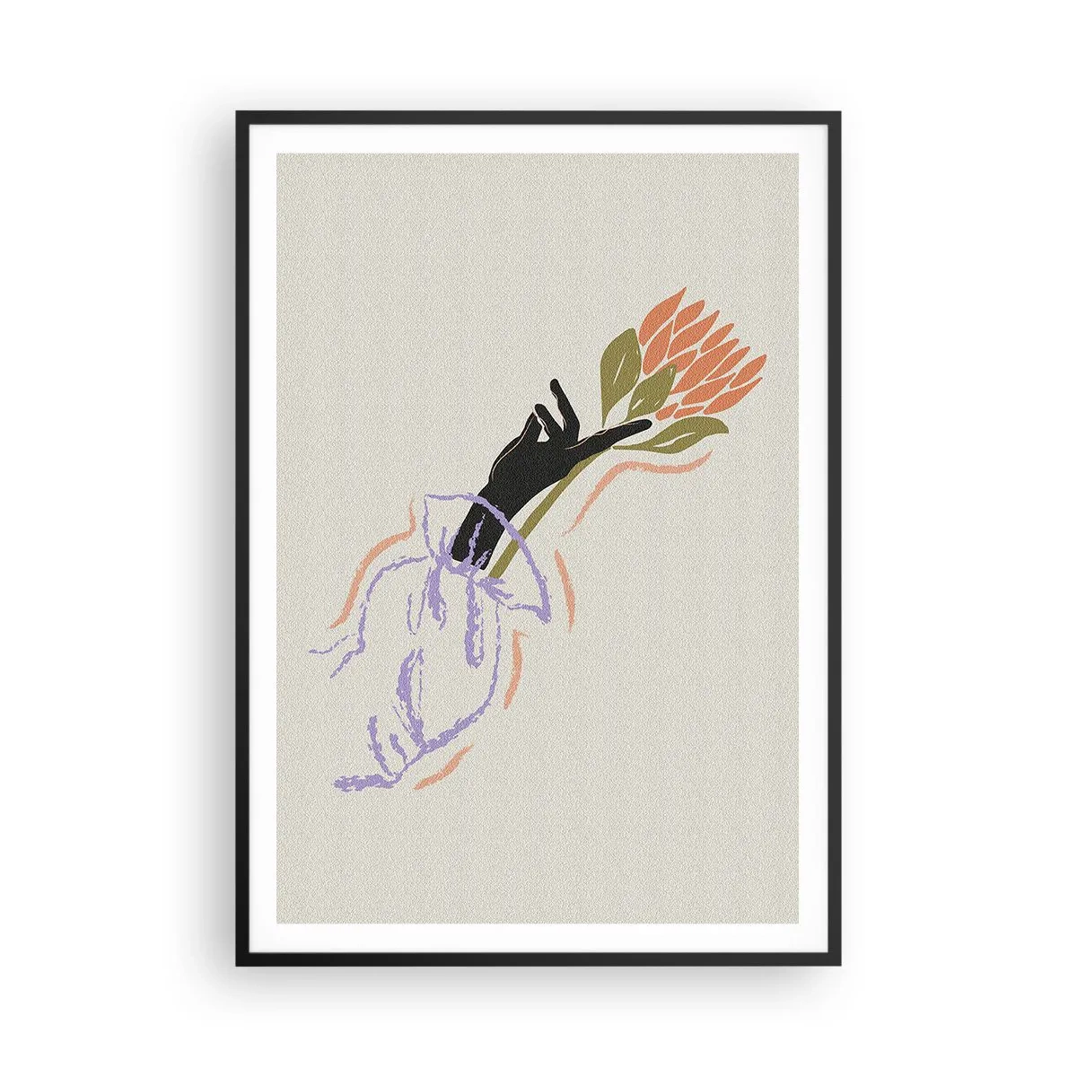 Poster in een zwarte lijst - Zusterlijke aanraking - 70x100 cm