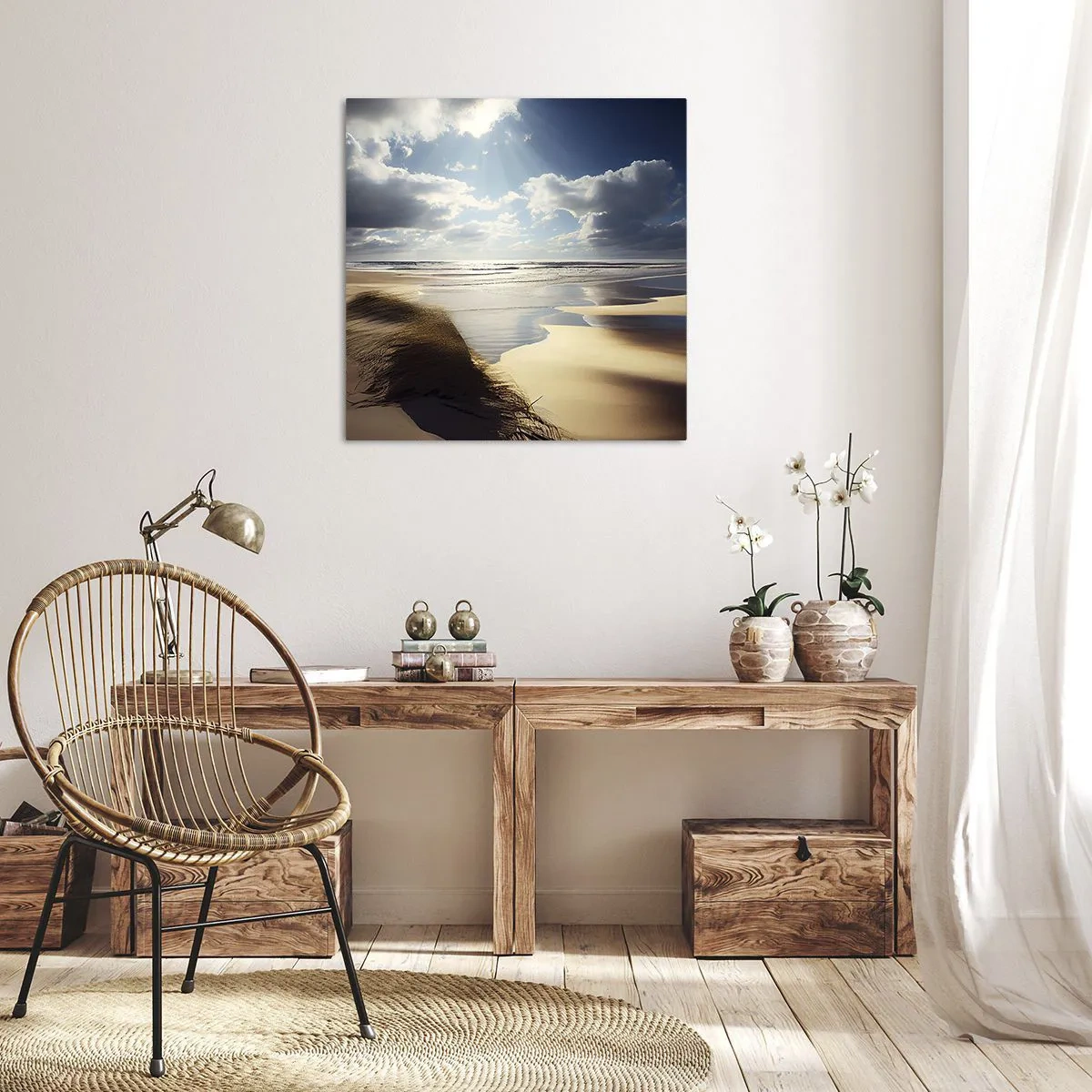 Schilderen op canvas - Strand, wild strand - 60x60 cm