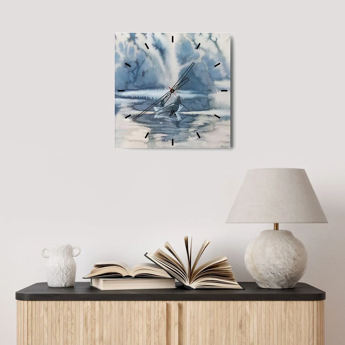 Wandklok - Klok - Vissers in hun paradijs - 40x40 cm