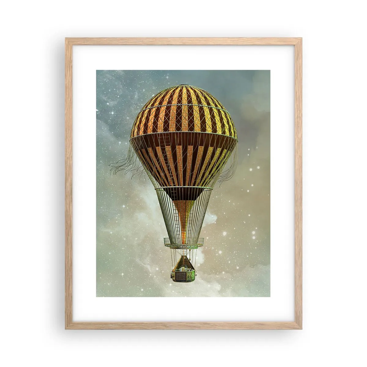 Een poster in een licht eiken lijst - Baanbrekende vluchten - 40x50 cm