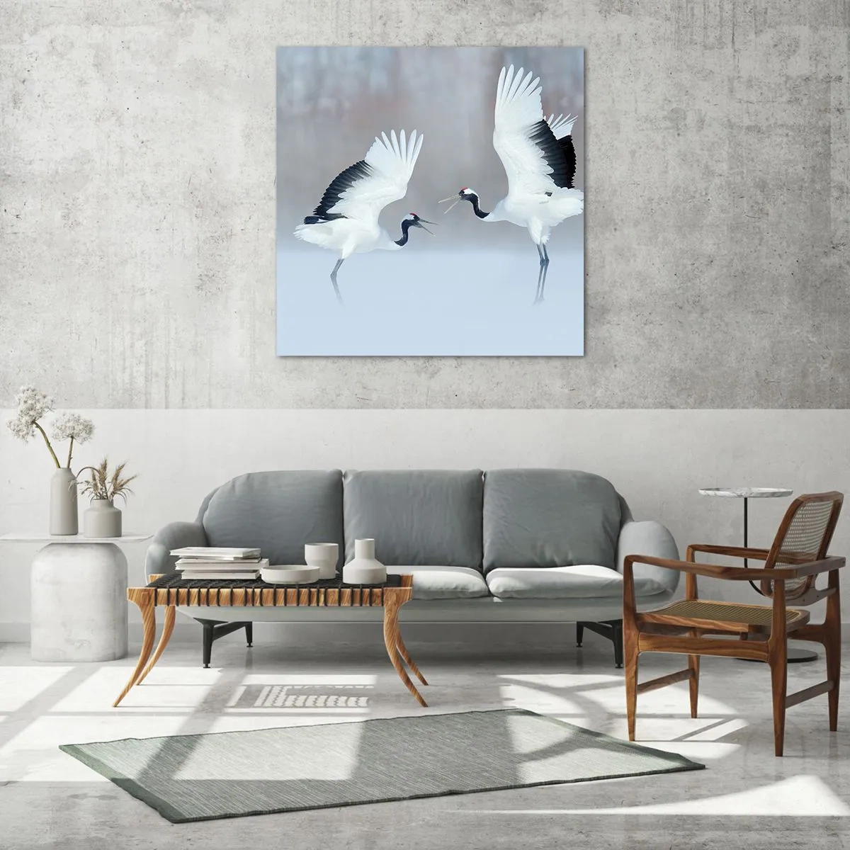 Schilderen op glas - Dans in de mist - 60x60 cm