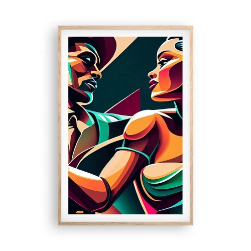 Een poster in een licht eiken lijst - In het ritme van het hart - 61x91 cm