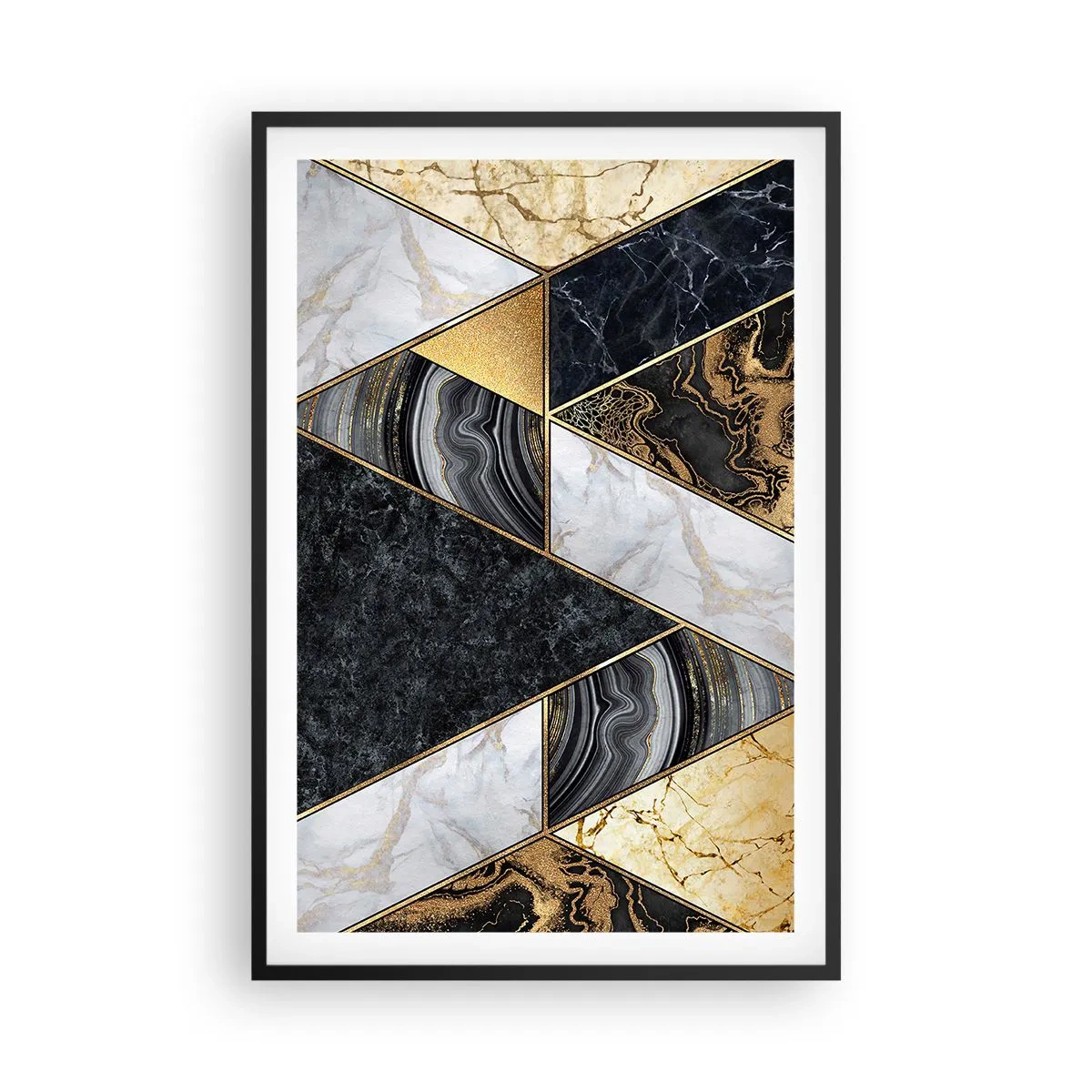 Poster in een zwarte lijst - Steen bij steen - 61x91 cm