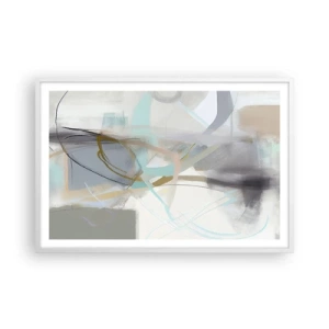 Poster in een witte lijst - Mistige abstractie - 91x61 cm