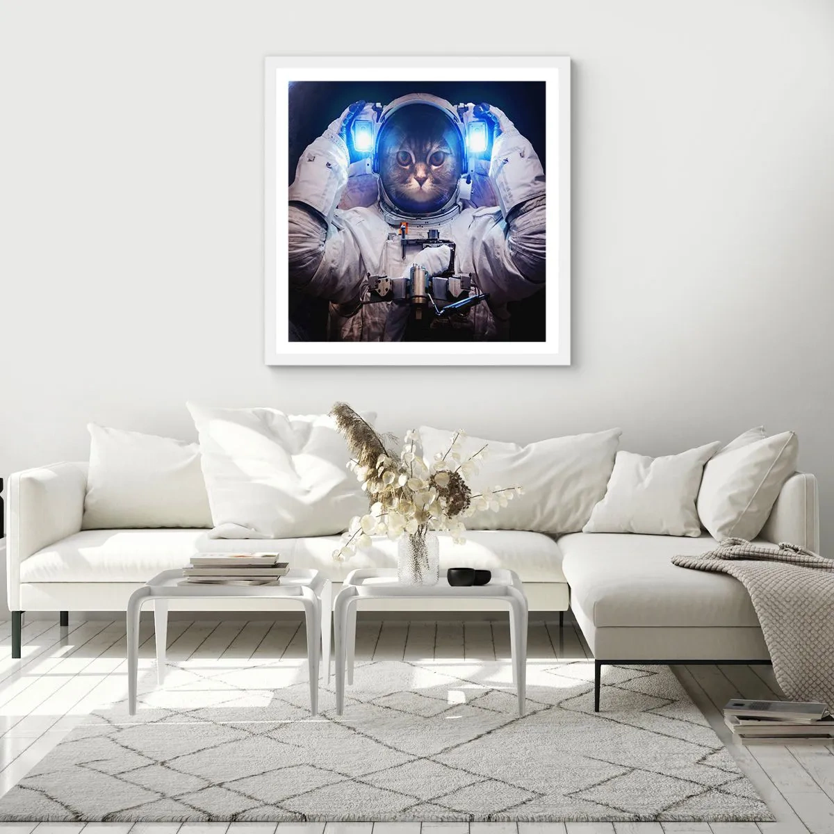 Poster in een witte lijst - Houston, je hebt een probleem - 50x50 cm