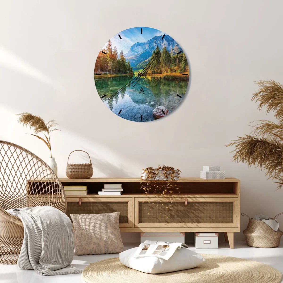 Wandklok - Klok - De zachtheid van de herfst - 40x40 cm