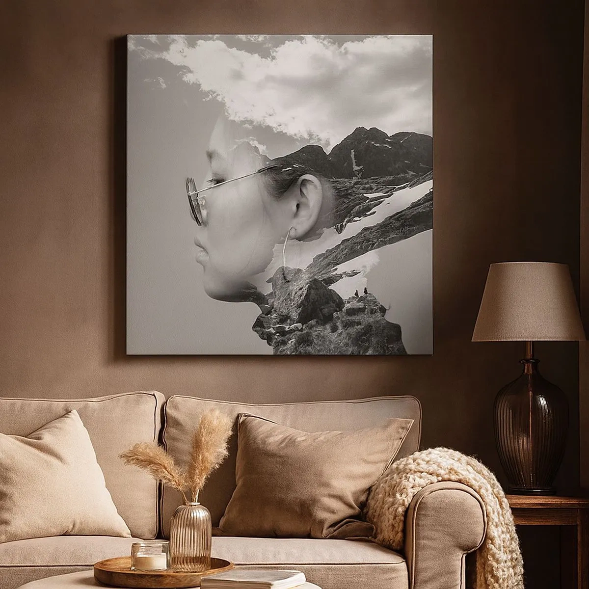 Schilderen op canvas - Top en bewolkt portret - 30x30 cm