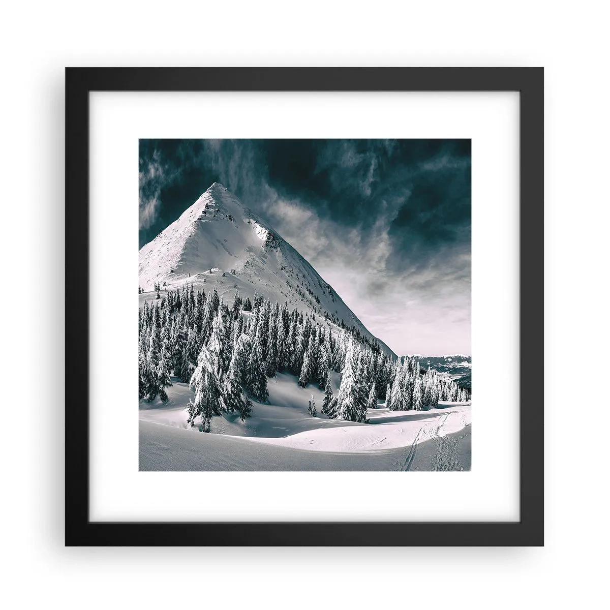 Poster in een zwarte lijst - Het land van sneeuw en ijs - 30x30 cm