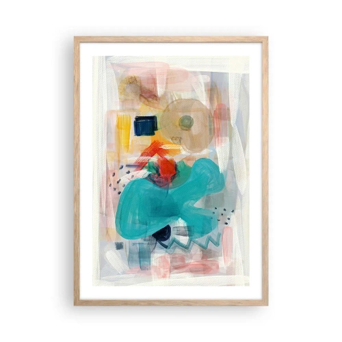 Een poster in een licht eiken lijst - Kleurrijk spel - 50x70 cm